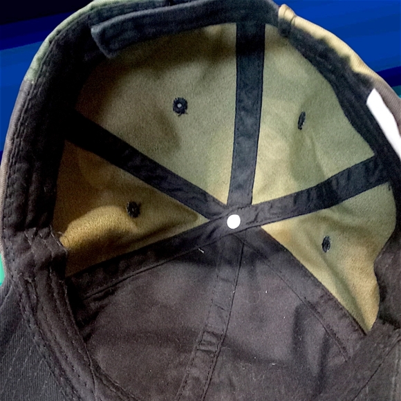 New Distressed Camouflage Denim Strap Back Dad Hat | Patriotic Patch | Unbranded - Picture 11 of 16